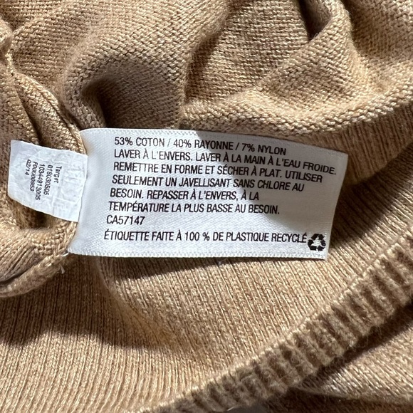 Merona Tan Embellished Rhinestone Crewneck Sweater size XL - Picture 8 of 11